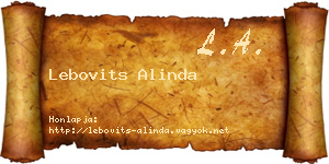 Lebovits Alinda névjegykártya